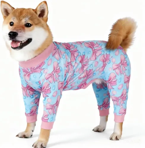 Miniatura 8 de Mono de Cirugía de Recuperación para Perros, Camisa de Recuperación para Perros de Tamaño Mediano a Grande, para Heridas Abdominales o Enfermedades