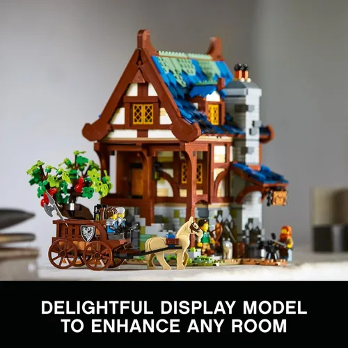 Miniatura 3 de LEGO Ideas Medieval Blacksmith 21325 - Juego de construcción, kit de modelo para adultos para construir, casa de exhibición coleccionable