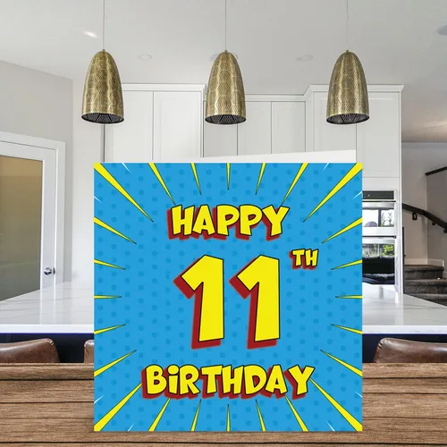 Miniatura 3 de Divertidas tarjetas de cumpleaños número 11 para niños y niñas, libro de cómics, tarjeta de feliz cumpleaños para hermana, nieta, nieto, hijo, hija