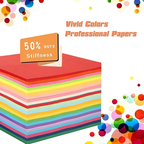 Miniatura 3 de Papel de origami cuadrado de 6 pulgadas, 500 hojas, 20 colores vivos, doble cara para niños y adultos, proyectos de arte y manualidades