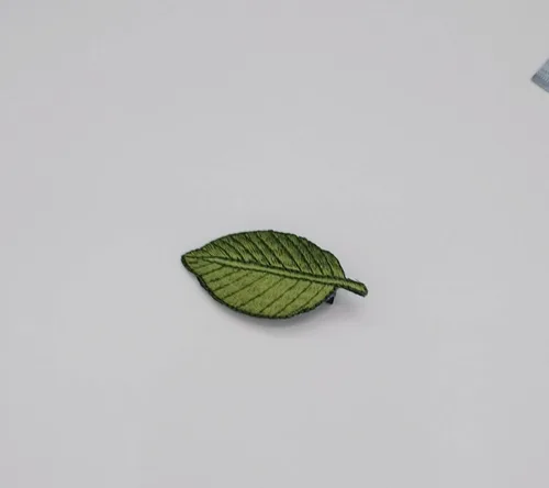 Miniatura 3 de Horquilla para el cabello con bordado en forma de hoja para niñas, pasadores para el cabello BW06 (2 unidades, verde)