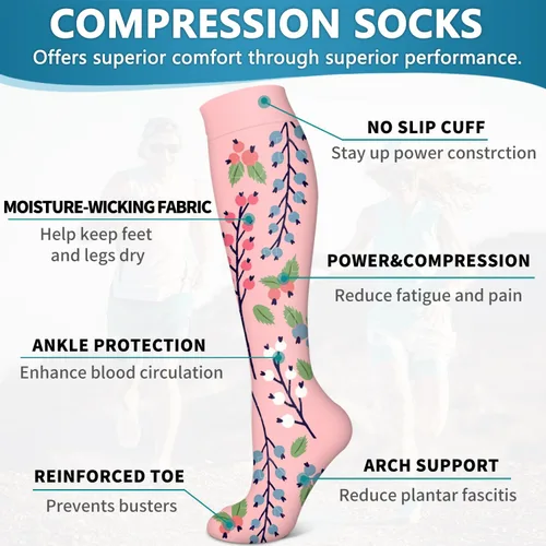 Miniatura 24 de 6 Pack Copper Compression Socks for Women and Men Circulation-Best Support for Medical, Running,Nursing,Athletic