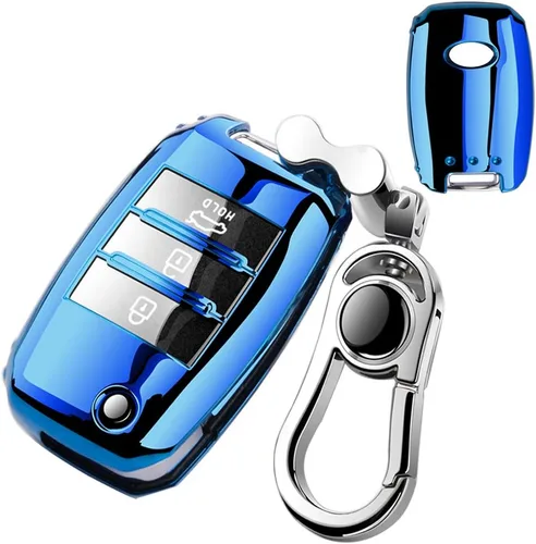 Miniatura 10 de Funda para llavero de automóvil, apta para llavero plegable Kia Optima aleación llavero negro.., Negro