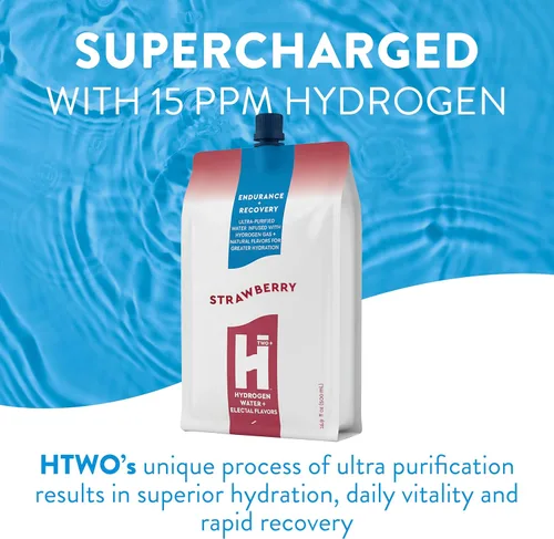 Miniatura 3 de HTWO Agua de hidrógeno molecular premium, sabor a fresa, sin azúcar, paquete de 6 unidades de 16.9 onzas, alternativa a la tableta hidrogenada +