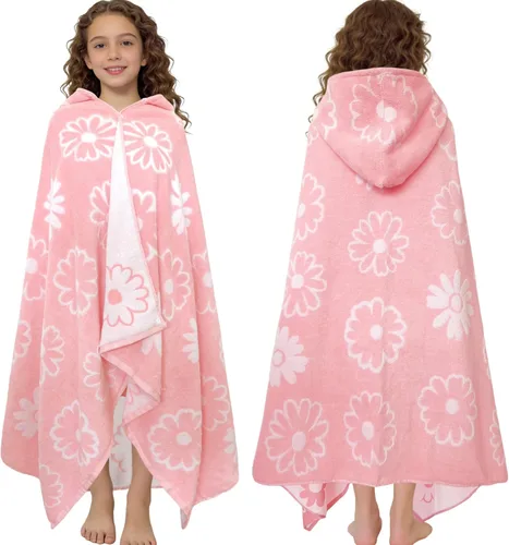 Miniatura 11 de VOOVA & MOVAS Poncho de Toalla de Baño Gruesa con Capucha para Niños (4-8 Años) - Bata de Toalla de Natación de Algodón Turco Suave y Absorbente