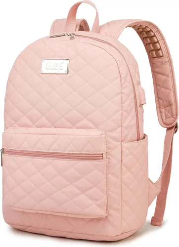 Miniatura 11 de Kinmac Mochila resistente al agua para laptop con puerto de carga USB para laptop de hasta 15.6 pulgadas (bordado)