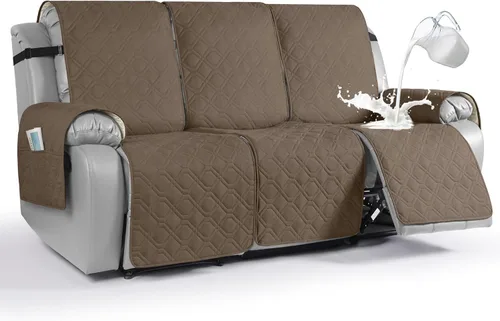 Miniatura 34 de VANSOFY Funda impermeable para sofá reclinable, lavable, funda para sofá reclinable de 1 pieza, protector de muebles con correas elásticas, bolsillo