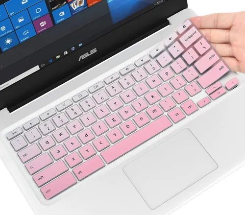 Miniatura 8 de CaseBuy Funda de teclado prémium para ASUS Chromebook Flip C434 2 en 1, ASUS C302CA/C423NA/C425TA/C433TA/C434TA-DH342T DSM4T DS384T C523NA azul