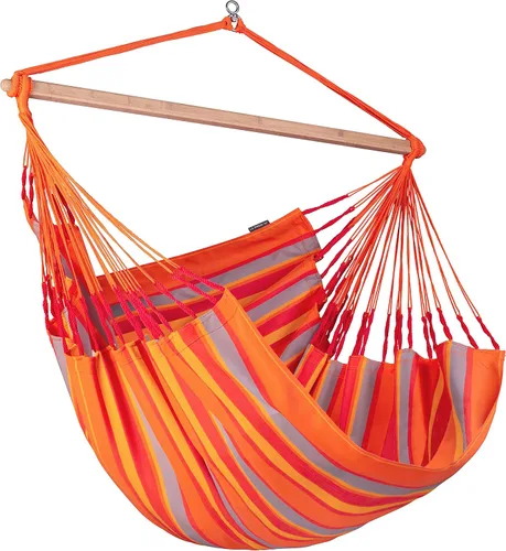 LA SIESTA® - Silla columpio XL King Domingo - Silla hamaca colgante resistente a la intemperie y a los desgarros - Silla hamaca para interiores y