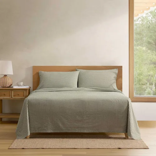 Miniatura 44 de Eddie Bauer - Sábanas tamaño Queen, juego de ropa de cama de percal de algodón, decoración del hogar crujiente y fresca (Canoe Lake Paddle, Queen)