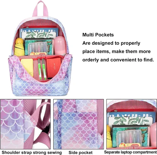 Miniatura 4 de CAMTOP Juego de morral y lonchera para niñas de preescolar y primaria