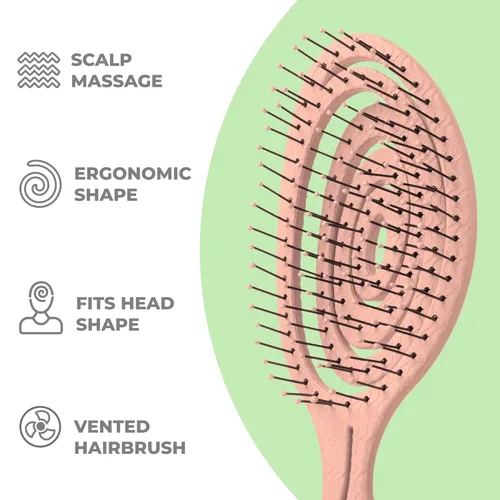 Miniatura 3 de Ninabella Cepillo de desenredar para mujeres y hombres - No tira - Cepillos alisadores para cabello liso y rizado - Cepillo de pelo espiral único