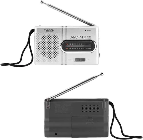 Miniatura 7 de Receptor de radio AM/FM portátil, radio AM FM de bolsillo con antena telescópica altavoz integrado y conector para auriculares para viajes al aire