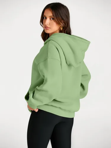 Miniatura 236 de Trendy Queen - Sudaderas extragrandes con capucha para mujer, suéteres de manga larga, sin botones, de vellón, de otoño, ropa de invierno