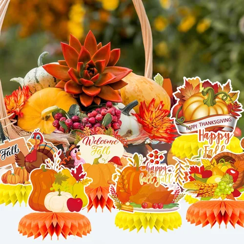Miniatura 43 de 9 piezas de decoración de centro de mesa de otoño, decoración de mesa para fiesta de otoño, centro de mesa de Acción de Gracias, centro de mesa