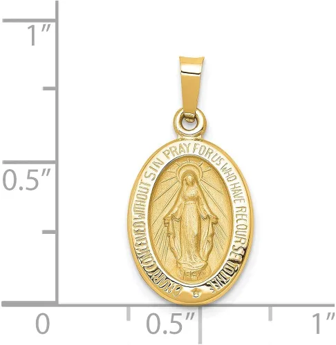 Miniatura 3 de Colgante de oro amarillo de 14 quilates pulido y satinado milagroso, Metal