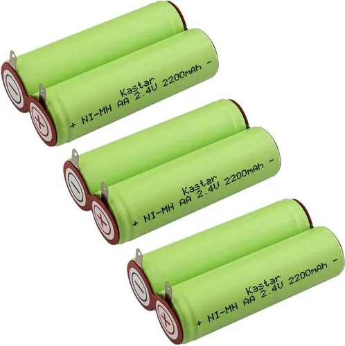Kastar Paquete de 3 baterías de repuesto de 2.4 V 2200 mAh Ni-MH para irrigador dental de agua GP130AAHE2B1H 2SBT, hilo dental de agua WP-450