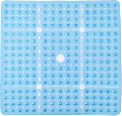 Miniatura 10 de ENKOSI Alfombrilla grande de 27 x 27 pulgadas cuadrada antideslizante para la ducha Alfombrilla antideslizante para cabina de ducha para personas