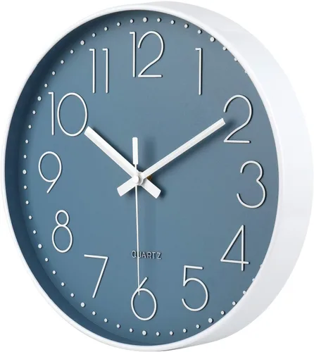 Miniatura 5 de jomparis Reloj de pared grande decorativo para piscina, patio, hogar, dormitorio, sala de estar (azul 13.5 pulgadas)