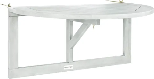 Miniatura 8 de Safavieh - Colección Owens al aire libre PAT7045A, mesa colgante de medio tamaño para balcón, de madera de teca natural