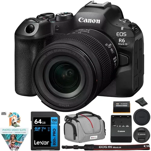 Miniatura 9 de Canon EOS R6 Mark III cámara sin espejo de marco completo con RF 0.945-4.134 in F4-7.1 es lente STM 7084C018 32.5MP 40 FPS Video RAW 7K