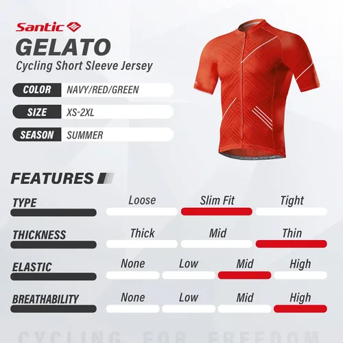 Miniatura 3 de Santic Camiseta de ciclismo para hombre, manga corta, camisas de ciclismo de montaña, chaqueta de bicicleta con bolsillos