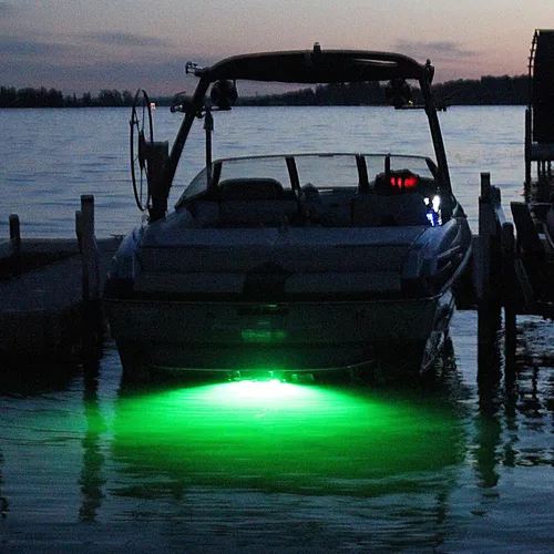 Miniatura 2 de Tidal Wake IP68 Luz LED de Drenaje Subacuático de 1,27 cm para Barco, ¡Iluminación Submarina Brillante en Minutos! ¡Sin Taladrar Agujeros! Verde