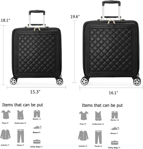 Miniatura 5 de feilario Juegos de equipaje de mano resistentes verticales de viaje con ruedas giratorias, Negro -, Negocios