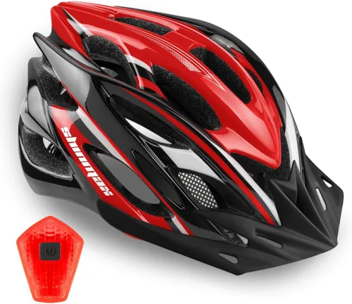 Miniatura 11 de Casco de bicicleta para hombre y mujer, casco de bicicleta Shinmax con luz trasera y visera desmontable Negro