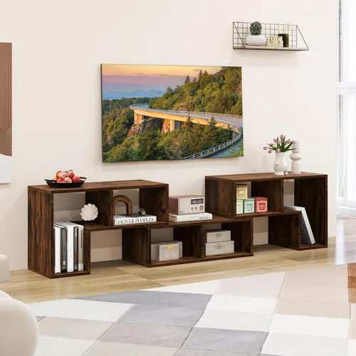 Miniatura 6 de Giantex Soporte de TV de combinación libre para dormitorio, centro de entretenimiento para TV de 50, 55, 60, 65 pulgadas, mesa consola multimedia