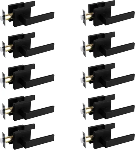 Miniatura 39 de NEWBANG Manija de palanca de puerta sólida con acabado negro mate