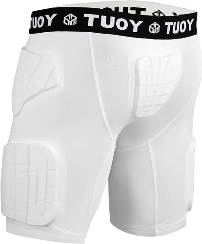 Miniatura 8 de Faja de fútbol acolchada para hombre, 5 almohadillas, almohadillas de fútbol integradas con protector de muslos para fútbol y béisbol