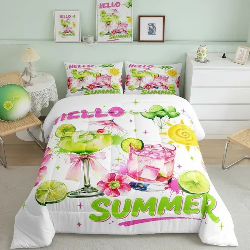 Miniatura 10 de Castle Fairy Rose Lipstick Bedding Set Elegant Quilted Comforter Set Twin Size,Women Cosmetic Duvet Insert with 1 Pillow Sham for Kids Boys Girls