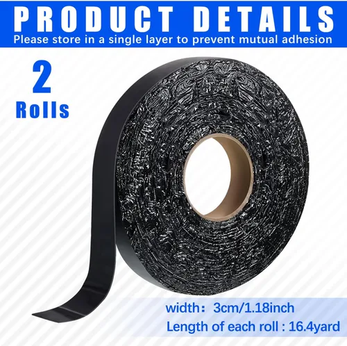 Miniatura 2 de Fabbay 2 rollos de cinta de relleno de grietas de asfalto para reparación de entradas y sellador de grietas para asfalto, estacionamiento, techo