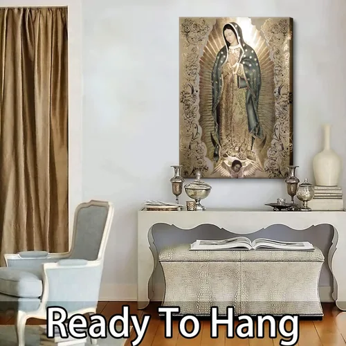 Miniatura 4 de Lienzo decorativo grande con marco de Nuestra Señora de Guadalupe Retrato de la Virgen María, arte de pared Virgen De Guadalupe Cuadros De La Virgen