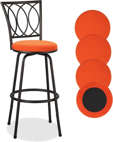 Deisy Dee 4 fundas de asiento redondas para taburetes de bar, fundas elásticas para sillas redondas de 13 a 16 pulgadas (naranja)