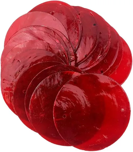 Miniatura 2 de Heyiwell 20 carcasas redondas rojas con 2 agujeros para decoración del hogar, manualidades, campanillas de viento de 2 pulgadas Rojo