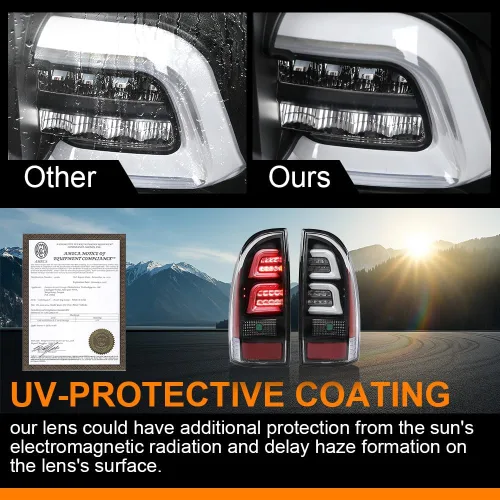 Miniatura 6 de G-PLUS Luces traseras LED montaje de la lámpara de freno trasero tubo bar Fit Toyota Tacoma 2005-2015 luces traseras de estacionamiento cromo