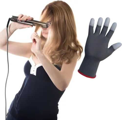 Miniatura 2 de guante profesional resistente al calor para peinar el cabello rizado con bloqueo de calor. 1 par. Talla única para todos.