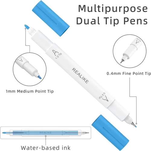 Miniatura 3 de REALIKE Bolígrafos de doble punta compatibles con Cricut Joy/Xtra Accessories Tools Marcadores de doble punta, juego de 36 bolígrafos surtidos de 36