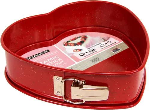 Miniatura 3 de casaWare Heart Springform - Sartén de 10 pulgadas, revestimiento de cerámica, antiadherente, granito rojo