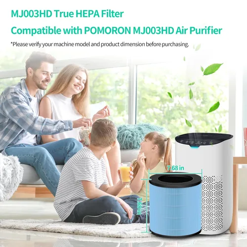 Miniatura 2 de Filtro de repuesto mejorado MJ003HD compatible con purificador de aire POMORON MJ003HD 4 en 1 H13 HEPA y filtros de carbón activado, filtros