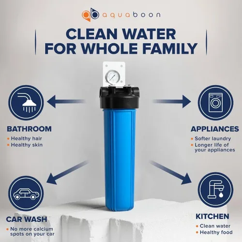 Miniatura 15 de Aquaboon 10x4.5 Carcasa para filtro de agua para toda la casa Filtro de agua certificado NSF para sistema de filtración con medidor y liberación