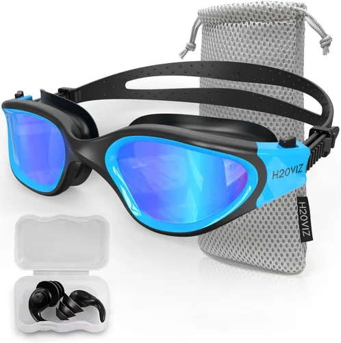 Miniatura 7 de Gafas de natación polarizadas, antivaho y protección UV400, antifugas, incluye tapones para los oídos Pro Swim Hombres Mujeres Adolescentes