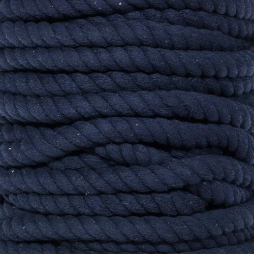 Miniatura 30 de Cuerda de algodón trenzado súper suave de 3 hebras (negro, 1 pulgada x 10 pies)