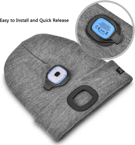 Miniatura 14 de Etsfmoa Gorro unisex con la luz, regalos para hombres, papá, padre, gorras recargables por USB