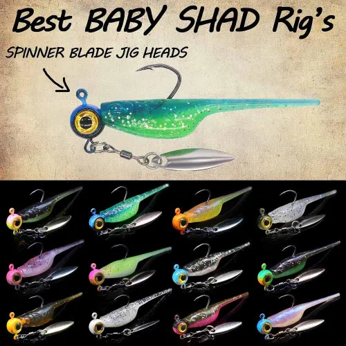 Miniatura 5 de Kit de Señuelos para Crappie - Plásticos - Cabezas de Jig - Kit de Shad - Minnow - Señuelos de Pesca para Crappie - Panfish - Bluegill - Kit de 40