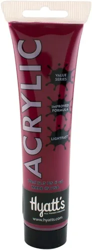 Hyatt's Alizarine - Pintura acrílica carmesí | Tubo de pintura acrílica de 2.5 fl oz de grado artístico | Secado rápido y pintura no tóxica |