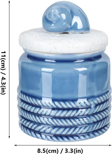 Miniatura 2 de Zerodeko Recipiente de té de cerámica de 4.33 pulgadas hermético para hojas sueltas, té, café, azúcar, organización de cocina, uso doméstico