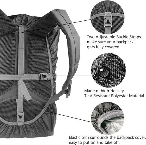 Miniatura 4 de Frelaxy - Funda impermeable para mochila, nivel de impermeabilidad de 10000 mm, estructura multicapa ultrarresistente mejorada, correa con hebilla